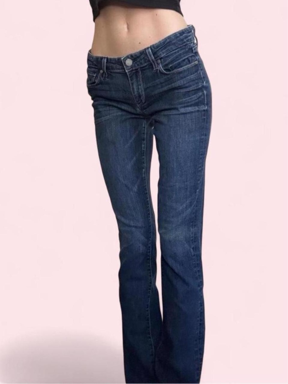 PAIGE Original 2000s Classic Dark Blue Women's Bootcut Jeans